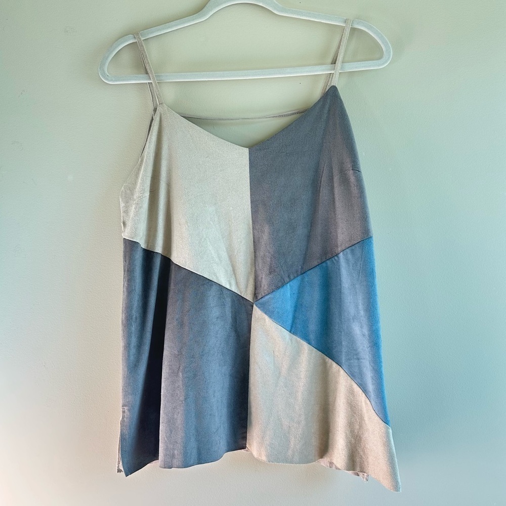 NEW Crosby By Mollie Burch | Beautiful Tri-Tone ColorBlock Tank Top Blouse